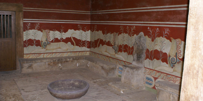 Sala del Trono del Palazzo di Cnosso, Creta, Antica Grecia